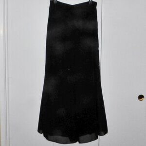 Black Chiffon Overlay Palazzo Pants Wide Leg Side Zipper USA 10